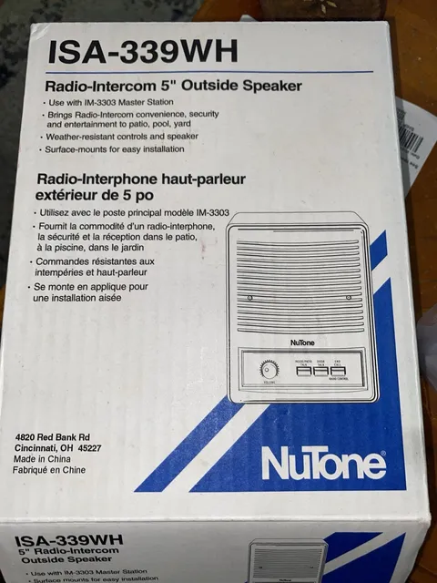 New NuTone ISA-335WH Indoor 5" Intercom Speaker IS-335 IS305 IM3303 IMA3303 3003