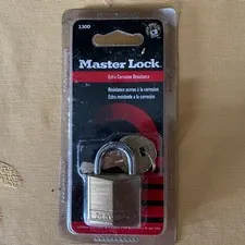 Vintage Master Lock Solid Body Padlock Brass 130D 3/16" Steel Shackle