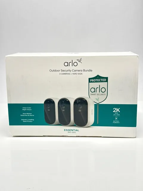 Arlo Essential Battery 2K 3rd Gen Wireless Outdoor Security Cameras 3-Pack