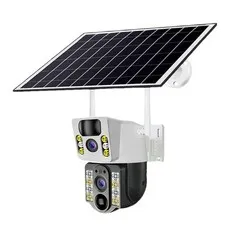 Solar 4G/WiFi HD Cam – Dual-Lens, Night Vision, AI Detection