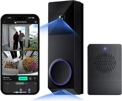 Video Doorbell Wireless Duo Cam Doorbell Camera W Wi-Fi Chime, 2K HD | Battery P