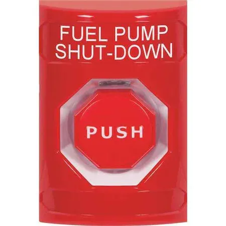 Safety Technology International Ss2002ps-En Fuel Pump Shutdown Push Button, Red