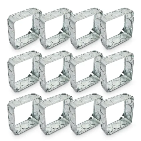 Qlvily 12 Packs Square Extension Ring, 4" L X W Electrical Box Silver
