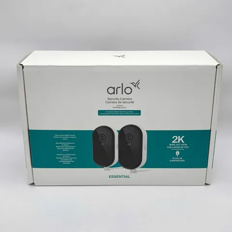 Arlo Essential 2K Indoor / Outdoor Security Cameras 2025 Wired 2-Pack White NIB