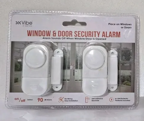 Vibe e-ssentials Window & Door Security Alarm Simple Install 2-pack New Sealed