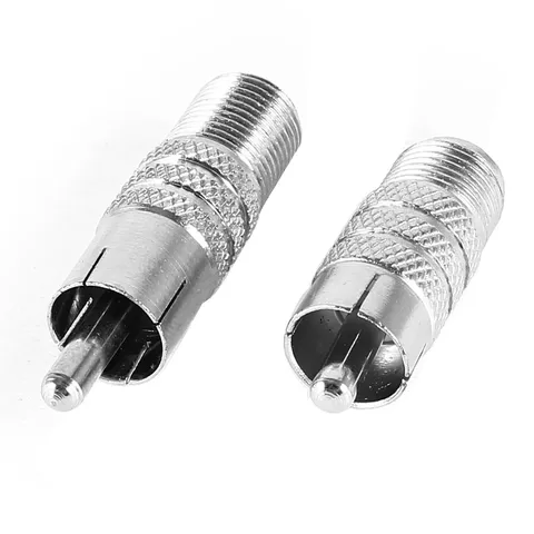 2 Pcs F Type Female Coaxial Jack to RCA Male F/M RF Adapter Connector