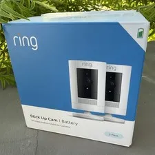 Ring Stick Up Cam Battery Wireless Outdoor/Indoor White 2-Pack With Battery NEW