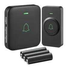 AVANTEK Wireless Door Bell, BA-11 Waterproof Battery Operated Doorbell Black