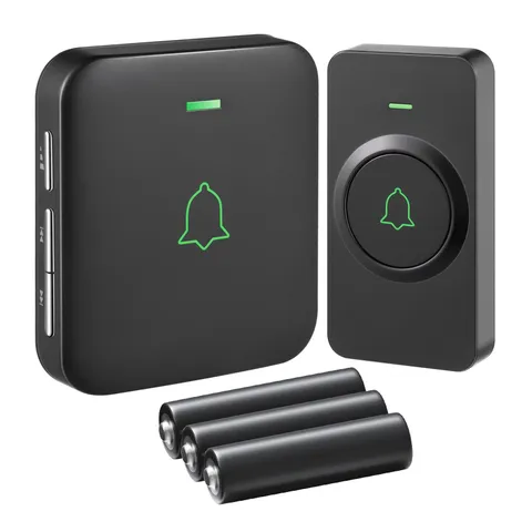 AVANTEK Wireless Door Bell, BA-11 Waterproof Battery Operated Doorbell Black