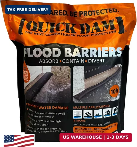Quick Dam QD610-1 Water Activated Flood Barrier 10 feet, 1-Pack