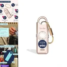 Personal Safety Alarm 130dB Siren Strobe Light Rechargeable Keychain for Women