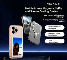 Magnetic Phone Monitor - Real-Time Selfie/Rear Cam - 4K Streaming Assistant - Wi