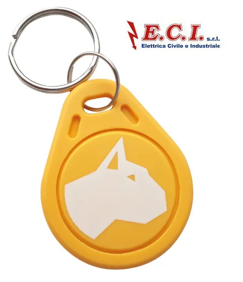 Lince Italia 4135round-Keyfob RFID Key Fob Tk4100 Lince Logo 125kHz, Yellow 40*3