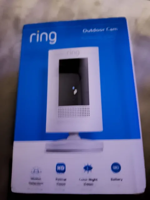 Ring Outdoor Cam Wireless Battery Outdoor HD Camera, Motion Detect, 2-Way, White