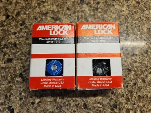 American Lock Company Combination Padlock A400K one Black & one Blue
