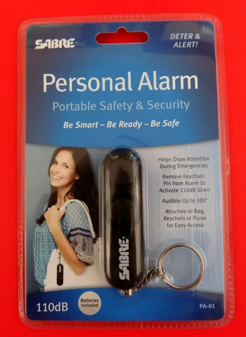 SABRE ~ PA-01 ~ Personal  Alarm ~ 110dB ~ Black ~ Portable Safety & Security~New
