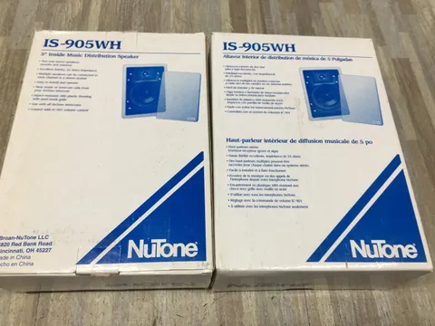 LOT OF 2 NuTone® IS905WH 5" High Fidelity 25-Ohm Speakers for Intercom Systems
