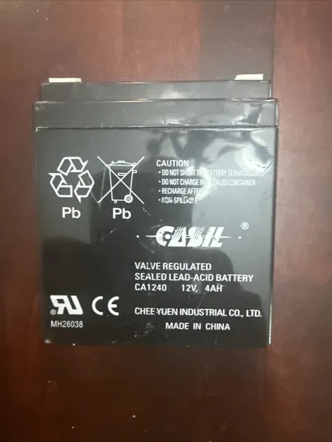 Casil CA-1240 12V 4AH SLA Battery - Casil CA1240 Alarm Control System 2 Yr. Warr