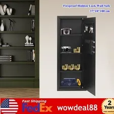 Fireproof Hidden Lock Wall Safe With Keys Cash Jewelry Superior Home Security
