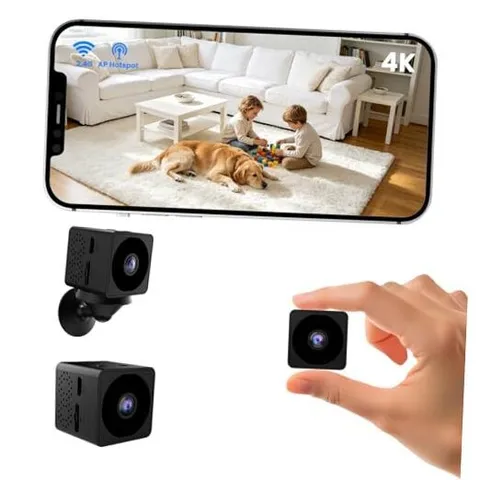 No WiFi Security Camera, 4K Mini Security Camera Works with or Dark Black