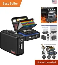 Large Capacity Black Fireproof Box with Combo Lock - For Secure Document Storage