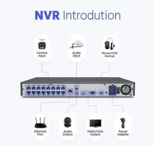 ANNKE 5MP Audio POE Security Camera System 8CH/16CH 12MP NVR Outdoor Color Night