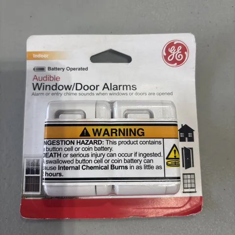 GE Indoor Security Audible Window/Door Alarms 2-Pack Sensor NEW, Open-Box Cond.