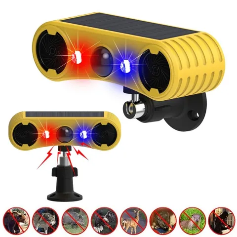 Solar Outdoor Motion Sensor Alarm 2*130db Ultrasonic Siren Motion Detector Alarm