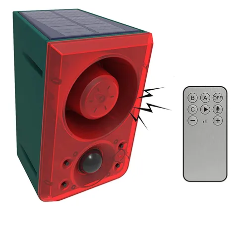 Solar Motion Detector Alarm Light,130db Sound Warning Security Strobe Siren L...