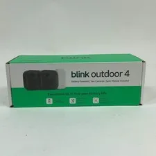 New Blink Outdoor 4 Two Cameras, Sync Module Included Home Security Camera Black