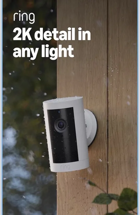 NEW Ring Outdoor Cam Plus, Battery, Wide-Angle 2K Video, Full Color Night Vision