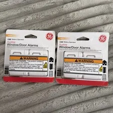 GE Indoor Audible Window & Door Alarms 4 Total Sensors (2 Packs of 2) New Sealed