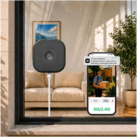2K Window Camera,5Ghz & 2.4Ghz Wifi Security Camera for Home,120° Wide View,Full