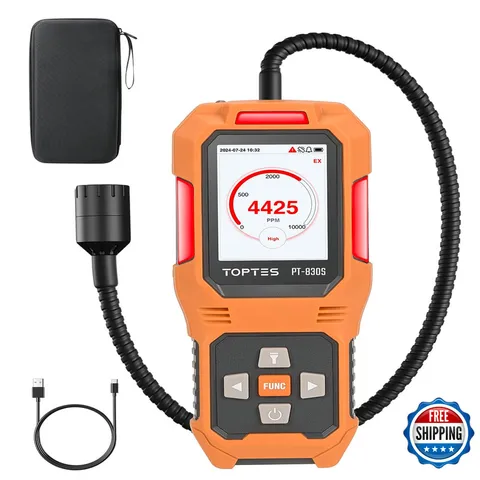 Toptes Pt-830S Rechargeable Gas Leak Detector 14.5 Inch Flexible Probe Range