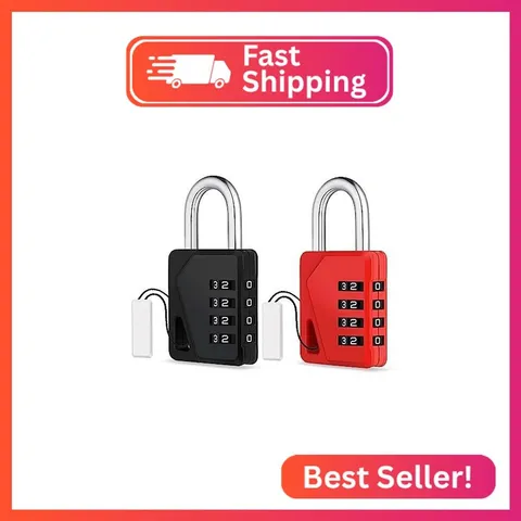 ZHEGE Locks for Locker with Code, Small Combo Lock (Black & Red, 2 Pack)