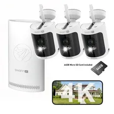 Swann Wireless 4K Security Camera System 8CH NVR Two-Way Audio Recording 64GB SD