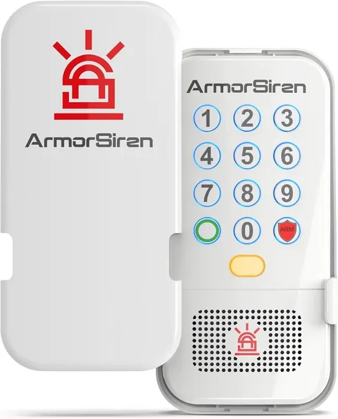 ArmorSiren- Travel Alarm Security System with Loud Siren, Control w/App on...