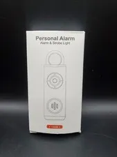 New In Box Personal Keychain Alarm Safety Siren with Panic Strobe Light - White 