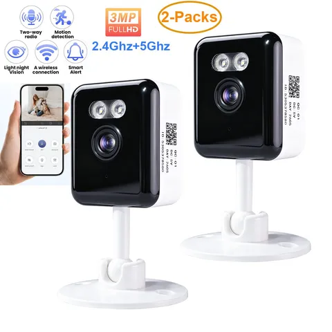 2x 2K Home Security Camera 2-Way Audio Baby Monitor Pet Camera Color NightVision
