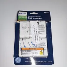Philips Door Alarm Battery Operated 120dB Peel-and-Stick 4 Pack LRM3320W/27