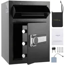 2.5 Cub Depository Safe, Drop Slot, Electronic Code Lock and 2 Emergency Keys, 2