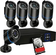 Wired 5MP PoE 3000TVL Home Security System DVR Camera Kit