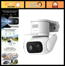 Indoor/Outdoor Security Camera 360° Pan & Tilt, Color Night Vision, AI Detection