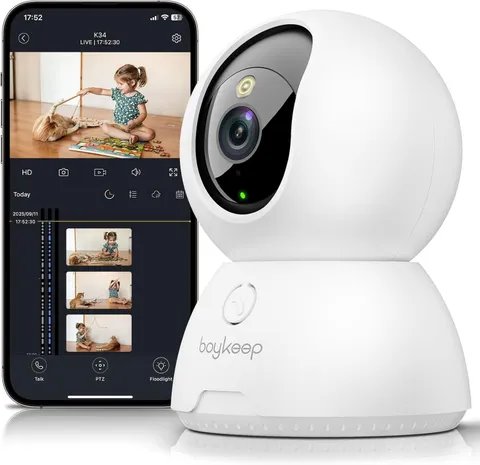 Security Camera System Baby Pet Monitor Smart WiFi Night Vision Wired 2K Cam