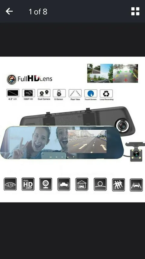 4.3" 1080P Full HD Dual Lens Car DVR Rearview Mirror Dash Camera Recorder NEW