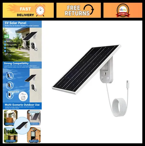 5V USB C Solar Panel for Outdoor Security Camera - Eco-Friendly, IP66 Waterproof