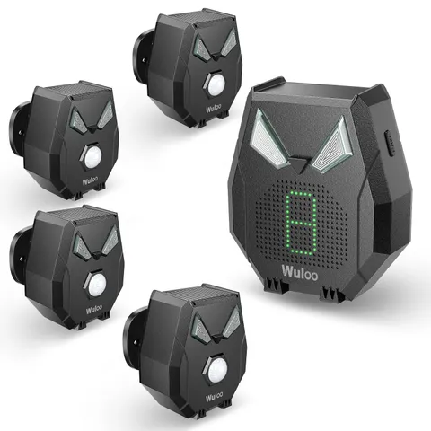 Solar Driveway Alarm Wireless Outside Weatherproof 1/3 Mile Long Range, Outdo...
