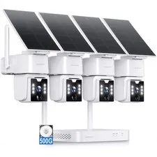 Security Cameras Wireless Outdoor, 500GB Local Stroage, No 4 Cam/White