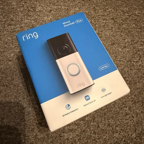 Ring Wired Doorbell Plus 2nd Gen Retinal 2K, 3D Motion Detection, Low-Light