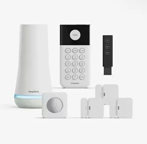 SimpliSafe Home Security System 7-Piece Wi-Fi Wireless Kit White Battery